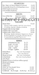 Watsons Carry Out Menu, Jefferson, Md - Page 2