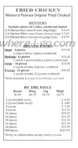 Watsons Carry Out Menu, Jefferson, Md - Page 5